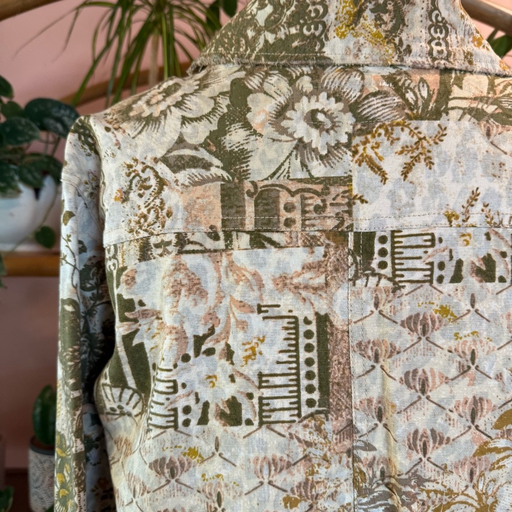 Anthropologie Pilcro Fielder Denim Jacket Shacket Long Sleeve Boxy Button Down S - Picture 14 of 16